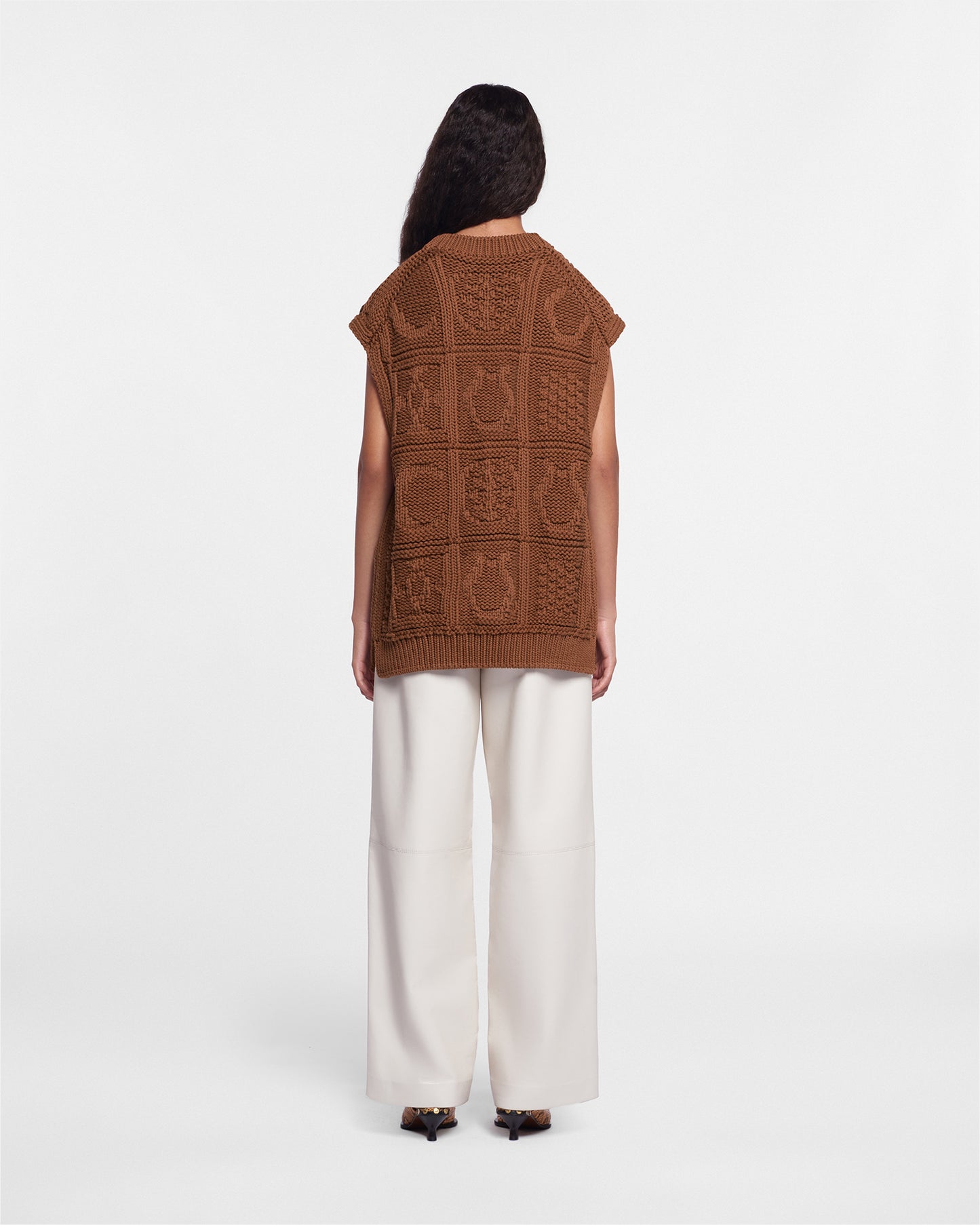 Terence - Cable-Knit Cotton-Blend Vest - Brown