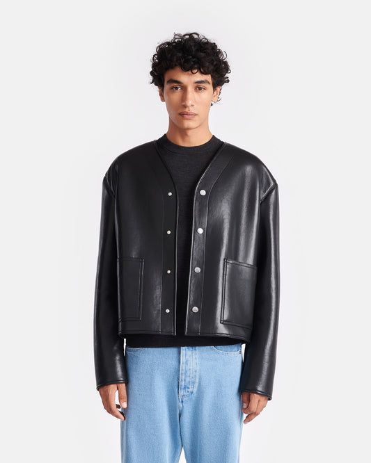 Vico - Bonded Shearling Jacket - Black Brown