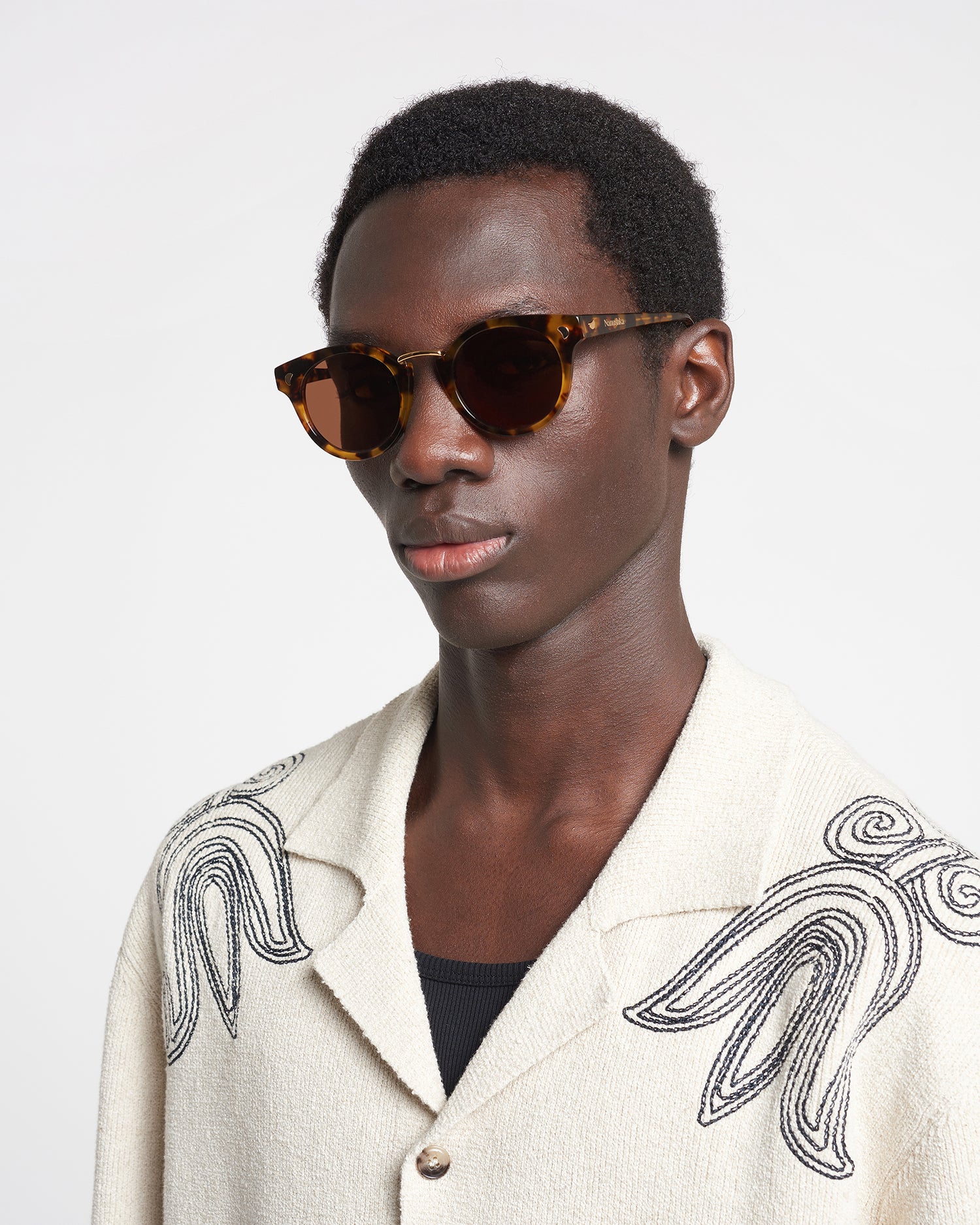 Duy - Bio-Plastic Round-Frame Sunglasses - Dark Amber