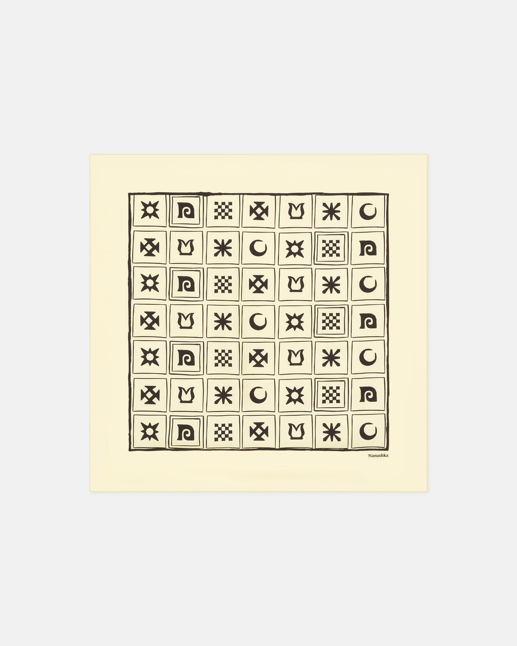 Shoul - Silk scarf - Moonbeam/Brown Kopjafa