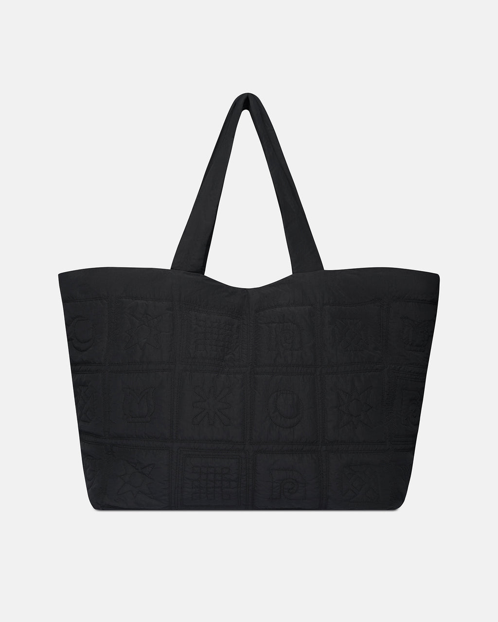 Symbol - Quilted Tech-Poplin Tote - Black
