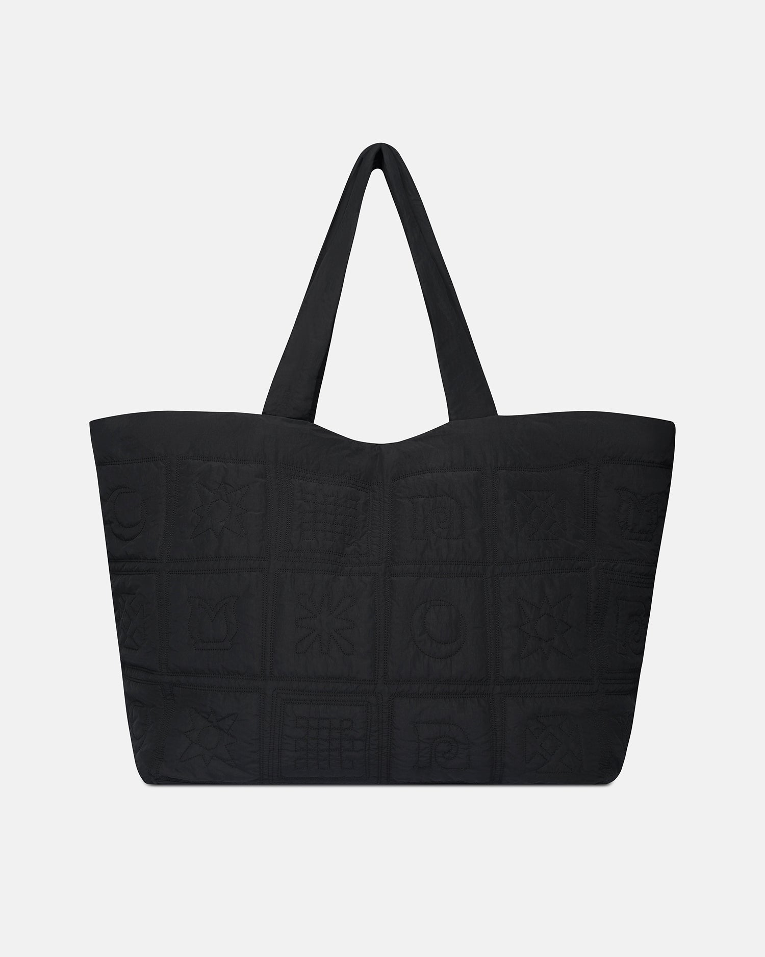 Symbol - Quilted Tech-Poplin Tote - Black