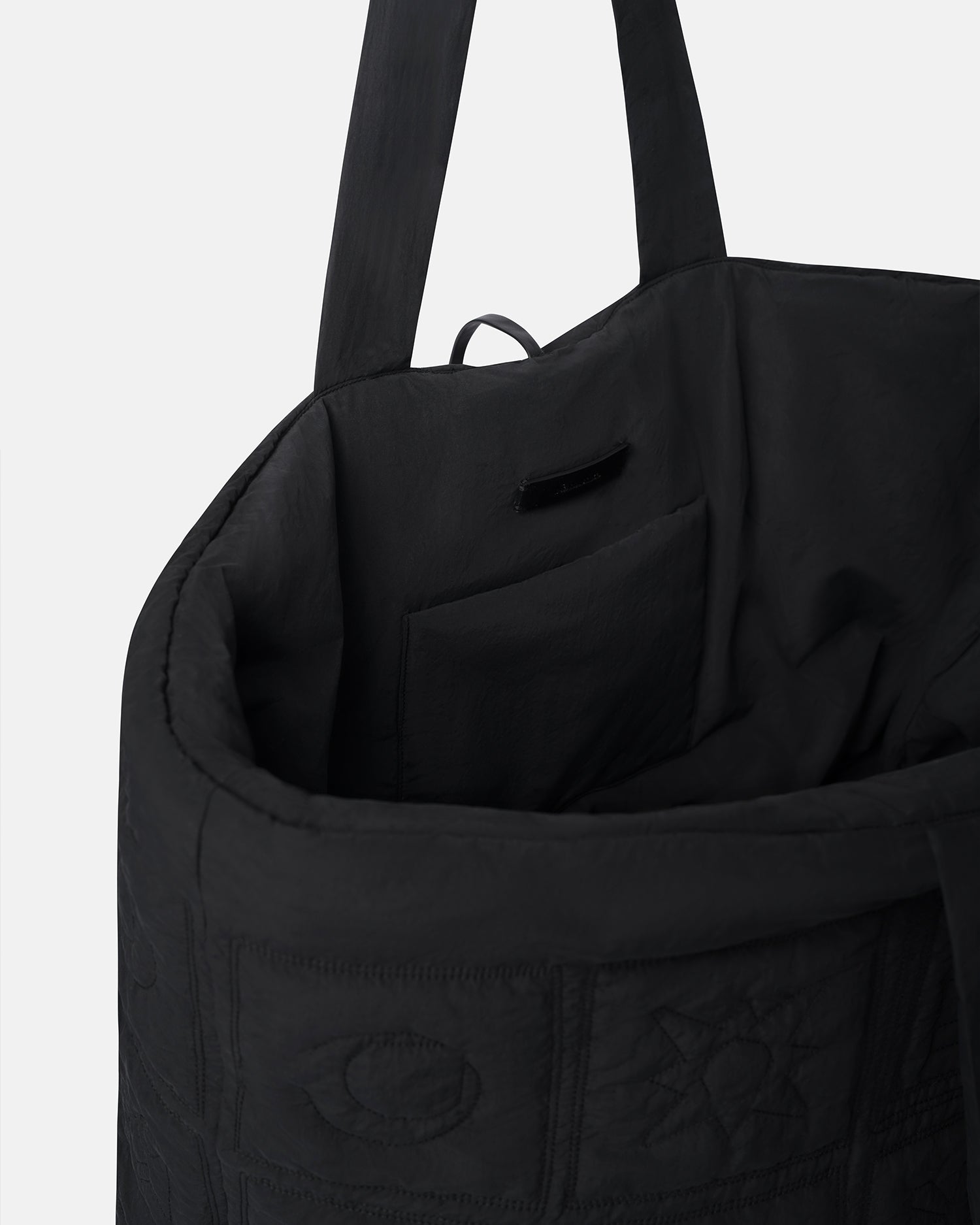 Symbol - Quilted Tech-Poplin Tote - Black