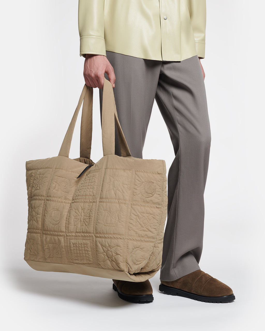 Symbol - Quilted Tech-Poplin Tote - Muted Khaki