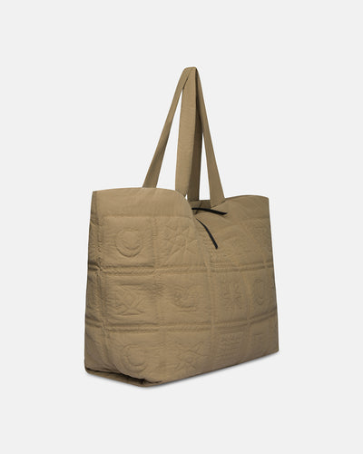 Symbol - Quilted Tech-Poplin Tote - Muted Khaki