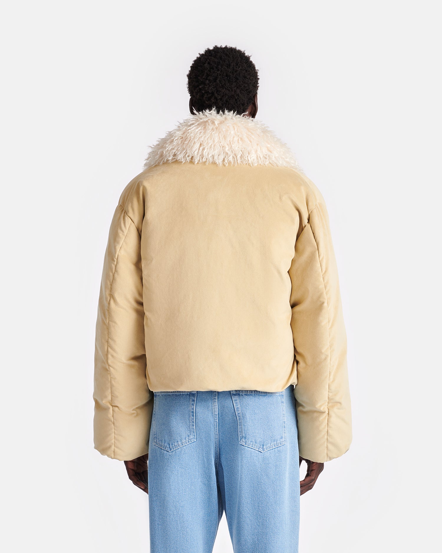 Zacharie - Alt-Suede and Faux-Fur Jacket - Beige/Creme