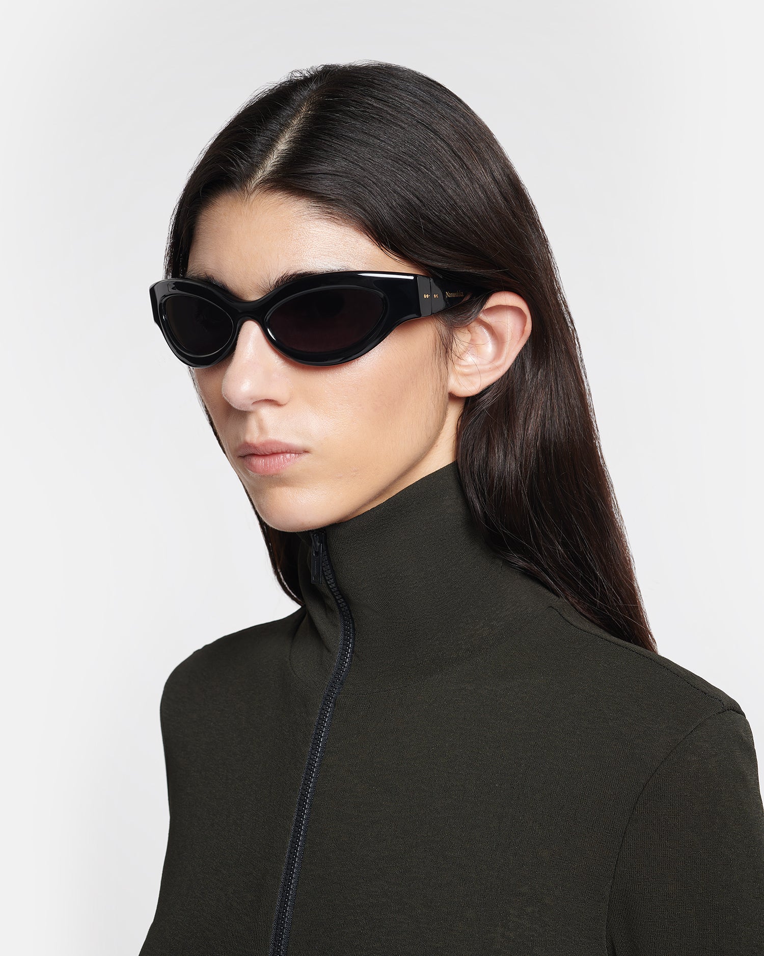 Trysta - Bio-Plastic Wrap Sunglasses - Black