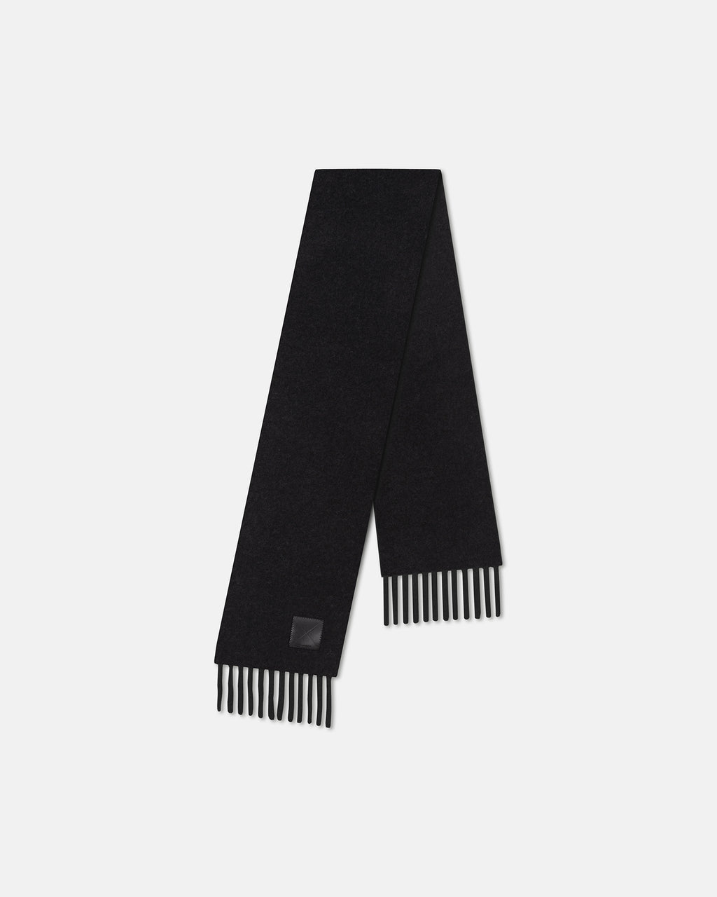 Fluff - Narrow Fringe Scarf - Black