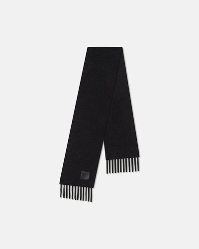 Fluff - Narrow Fringe Scarf - Black