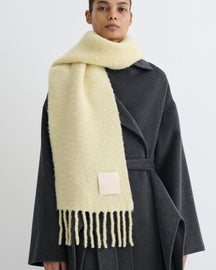 Fluff - Narrow Fringe Scarf - Moonbeam