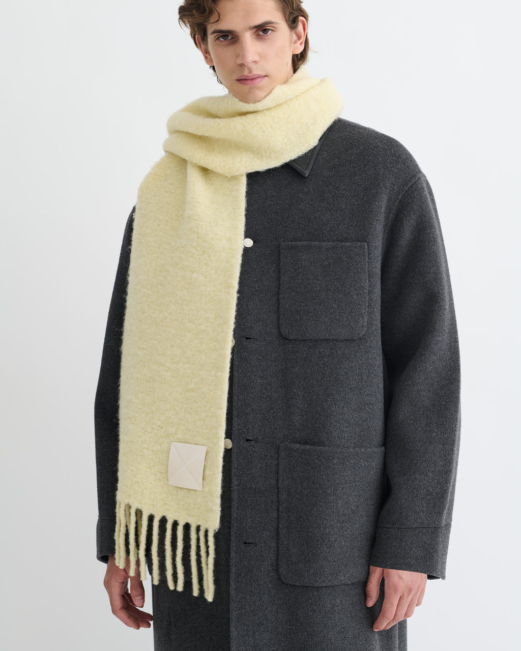 Fluff - Narrow Fringe Scarf - Moonbeam