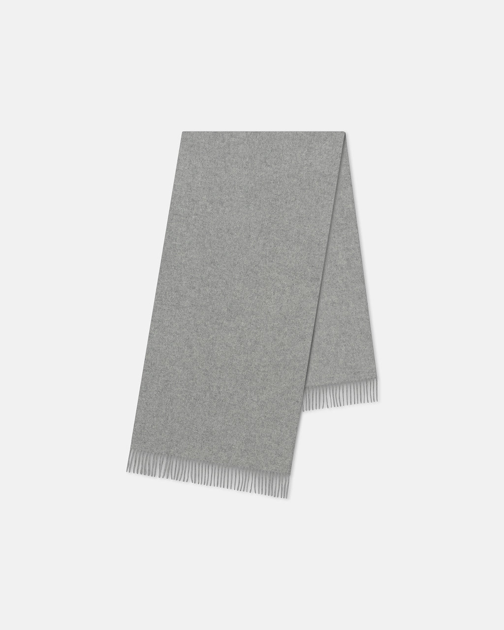 Keaton - Wide Blanket Fringe Scarf - Grey Melange