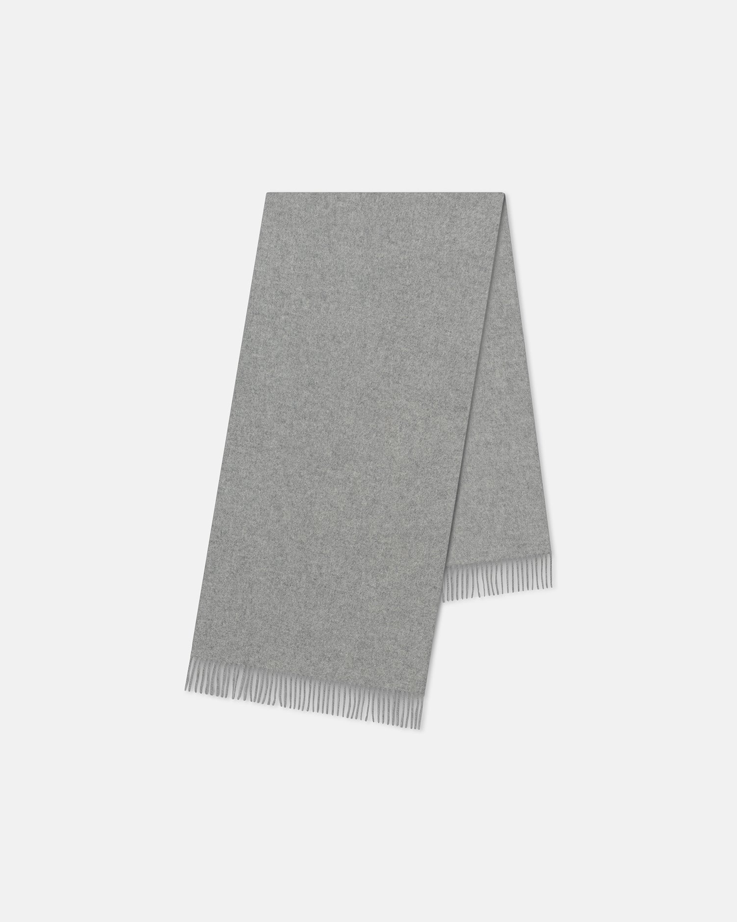 Keaton - Wide Blanket Fringe Scarf - Grey Melange