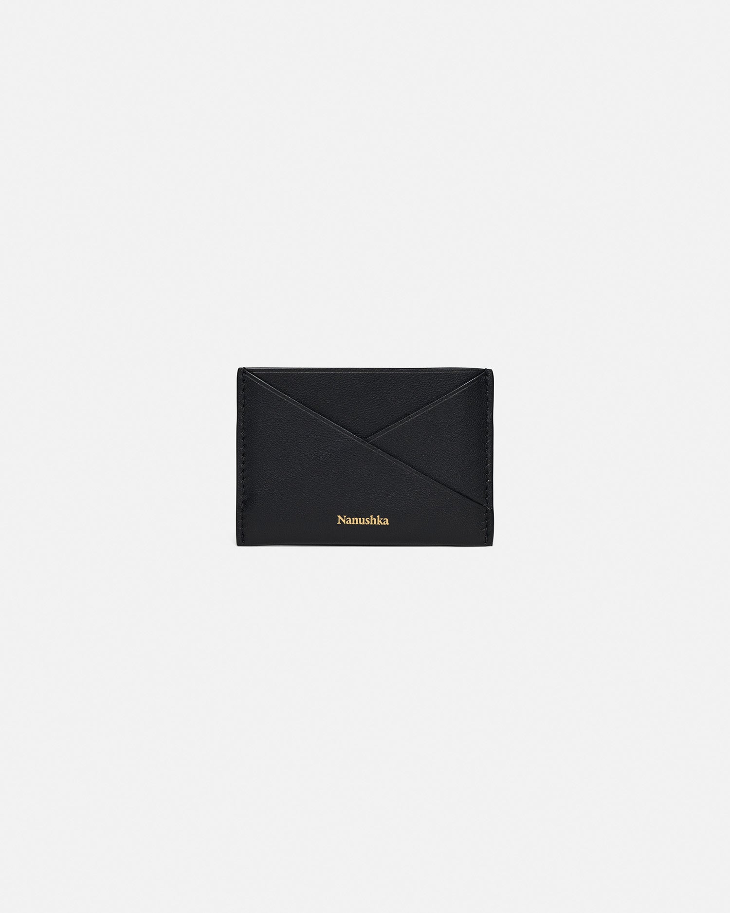 Origami - Leather Cardholder - Black/Moonbeam