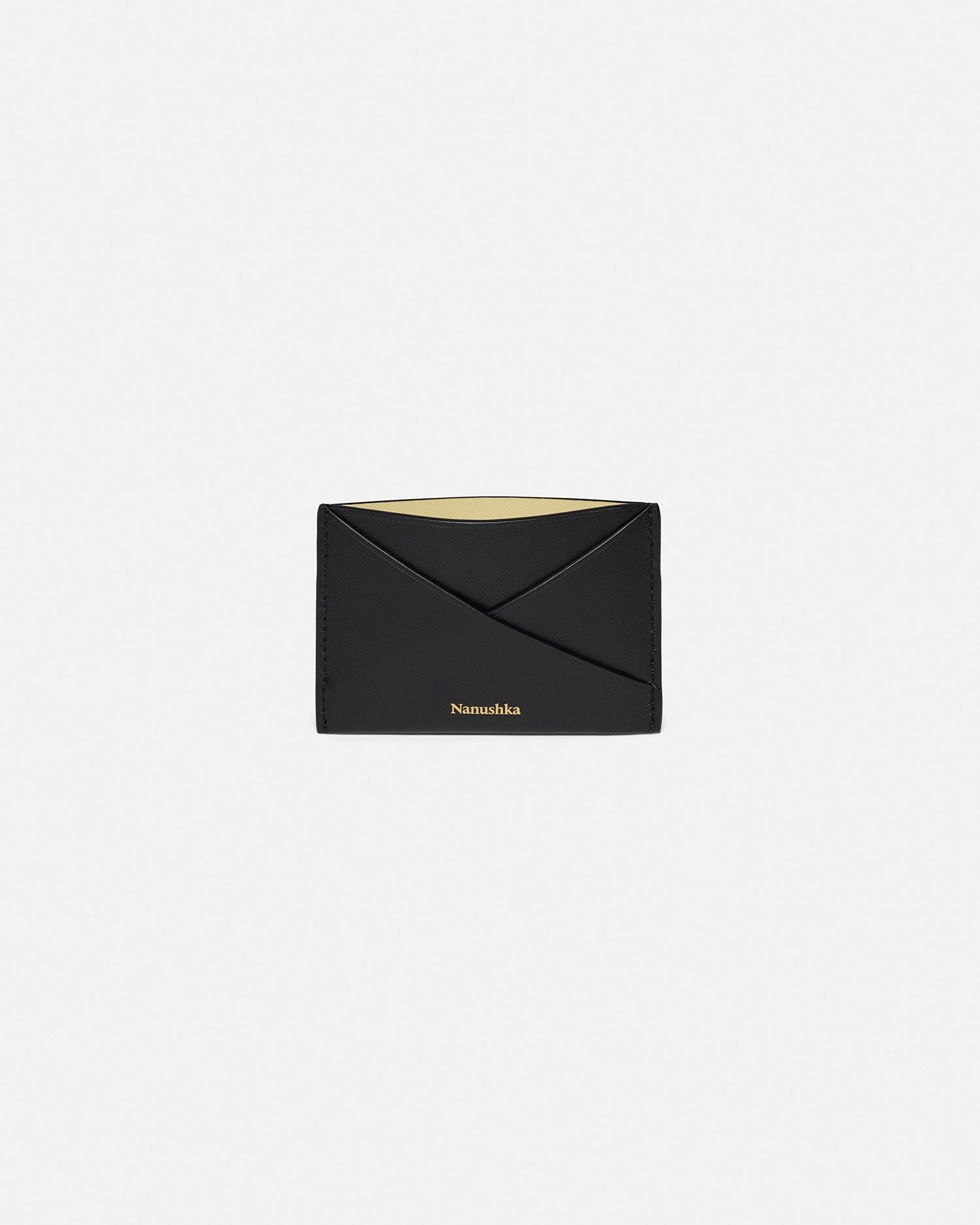 Origami - Leather Cardholder - Black/Moonbeam