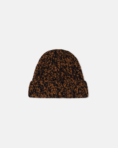 Corey - Mouline Slub Wool Hat - Rust/Black