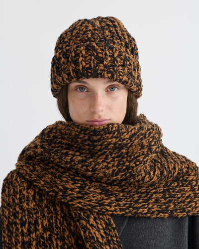 Corey - Mouline Slub Wool Hat - Rust/Black