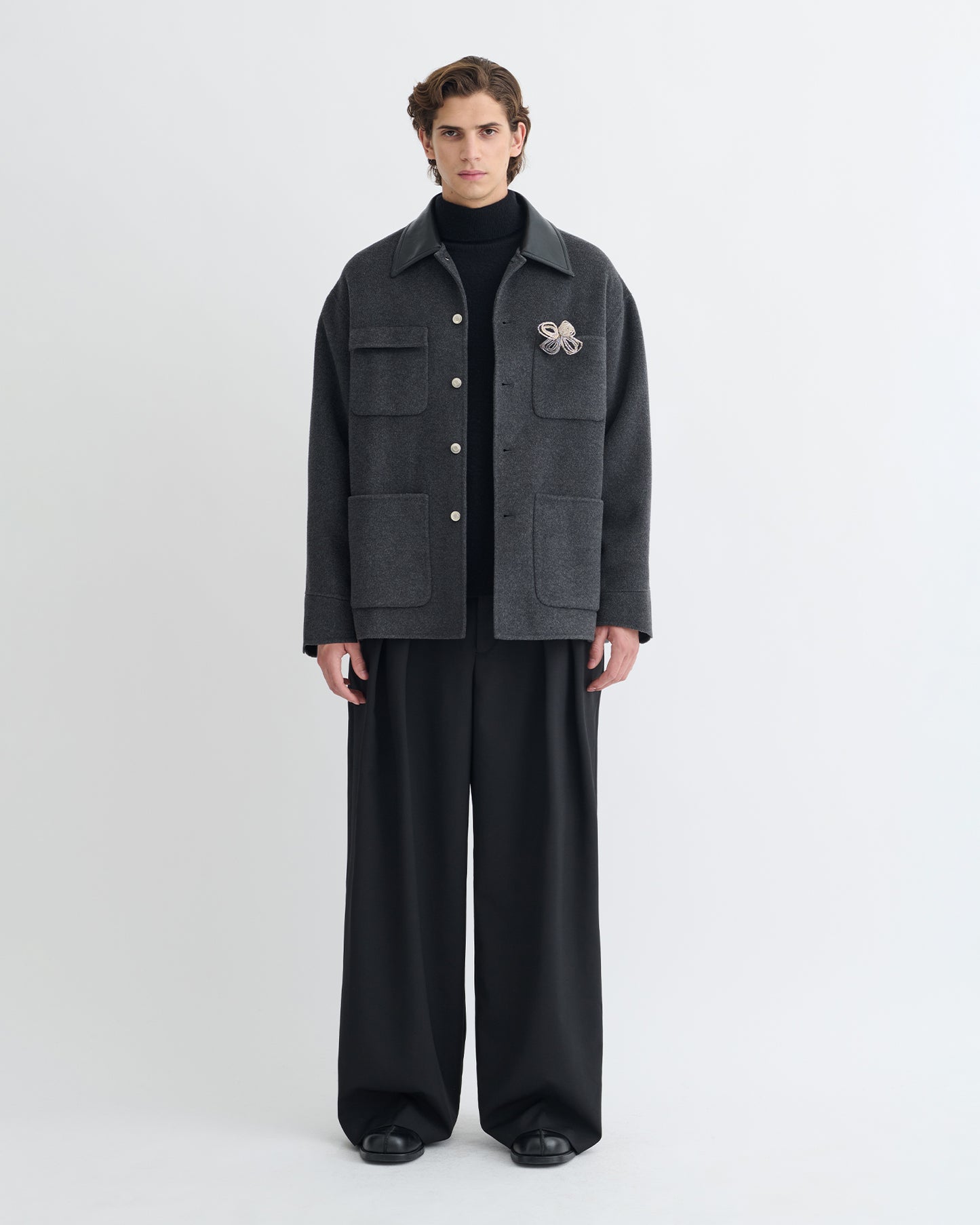 Camilo - Double Wool Jacket - Grey Melange