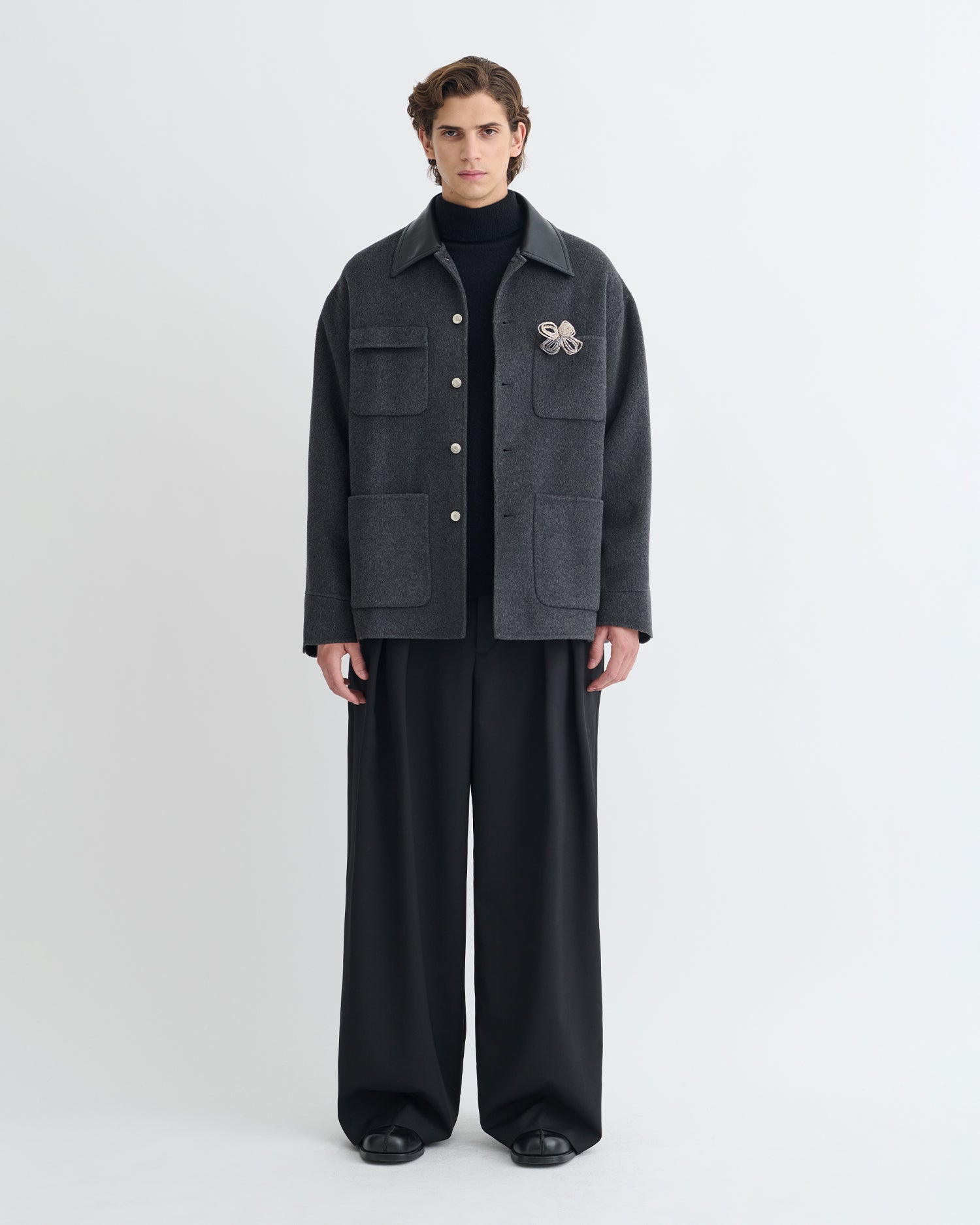 Camilo - Double Wool Jacket - Grey Melange