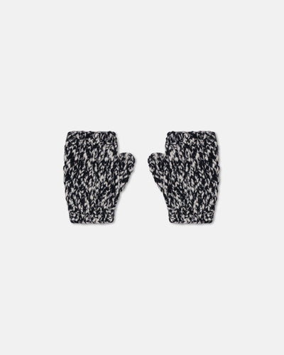 Shea - Mouline Slub Wool Gloves - Black/White