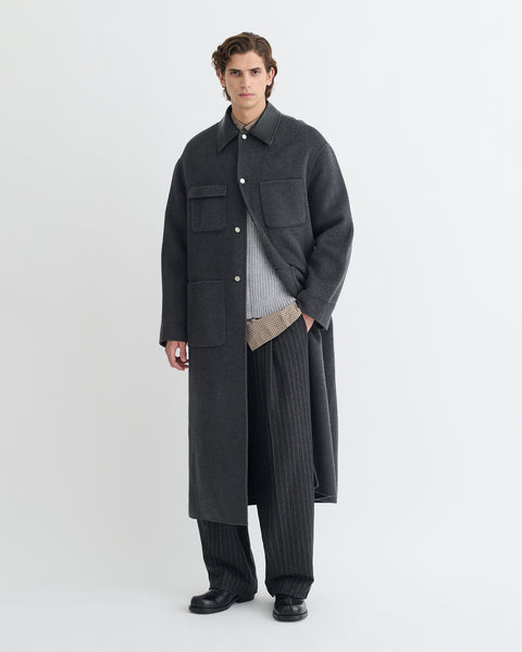 Wylder - Double wool coat - Grey Melange – Nanushka