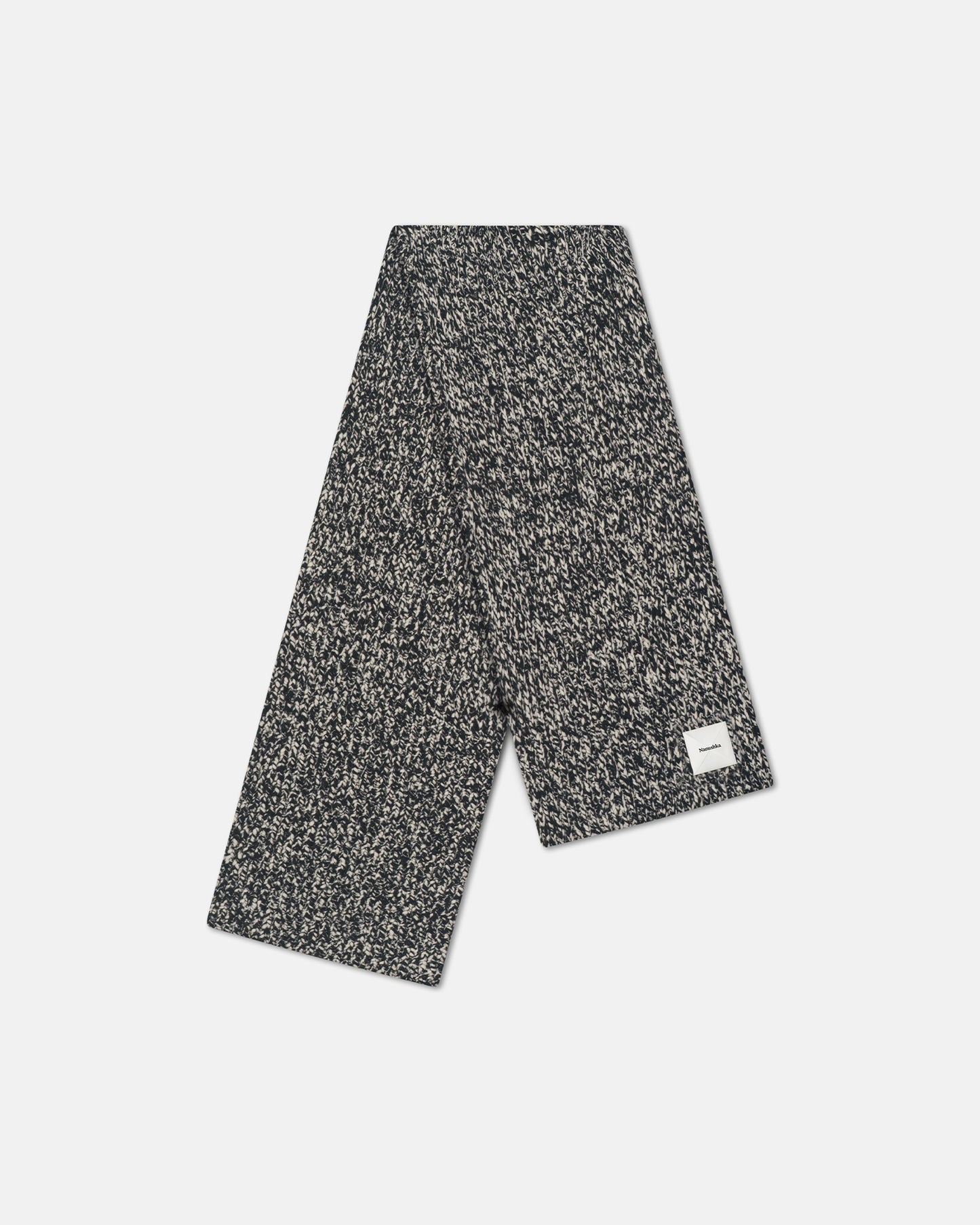 Lance - Mouline Slub Wool Scarf - Black/White