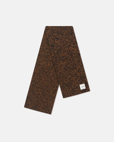 Lance - Mouline Slub Wool Scarf - Rust/Black