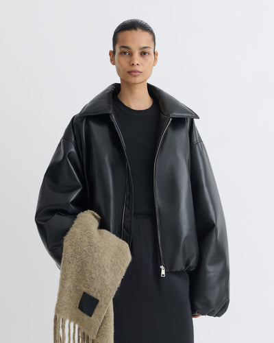 Asger - Padded Okobor™ Alt-Leather Jacket - Black