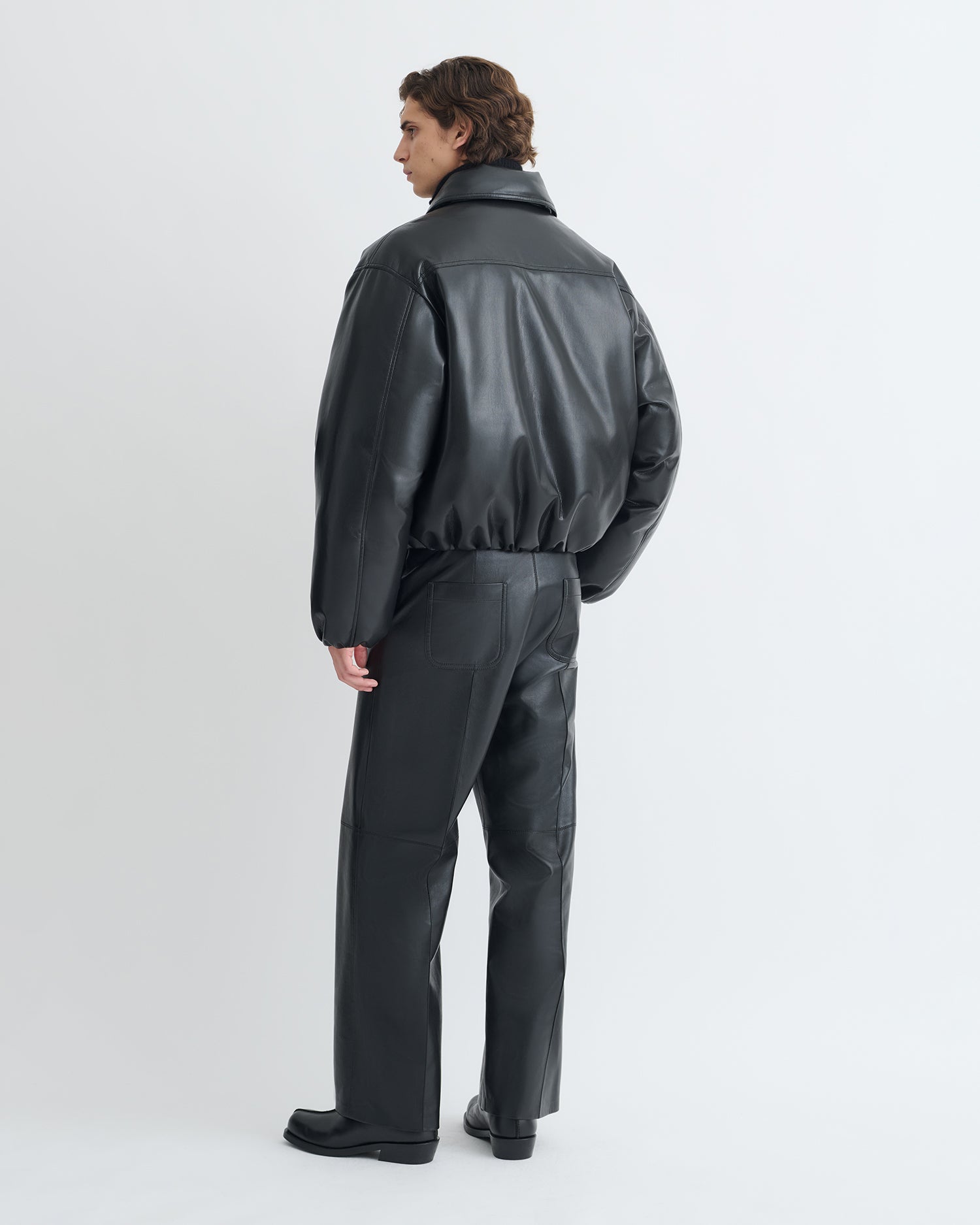 Asger - Padded Okobor™ Alt-Leather Jacket - Black