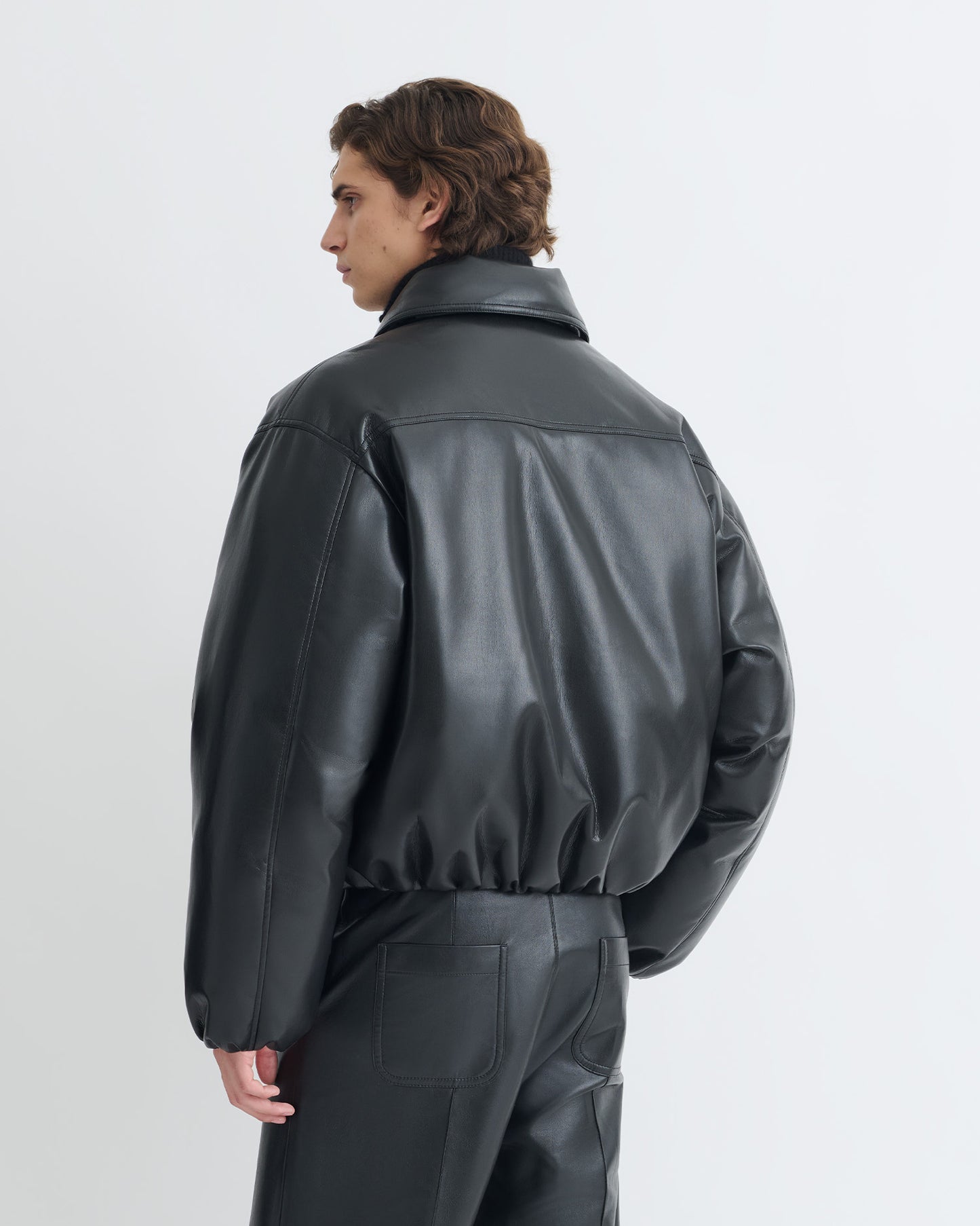 Asger - Padded Okobor™ Alt-Leather Jacket - Black