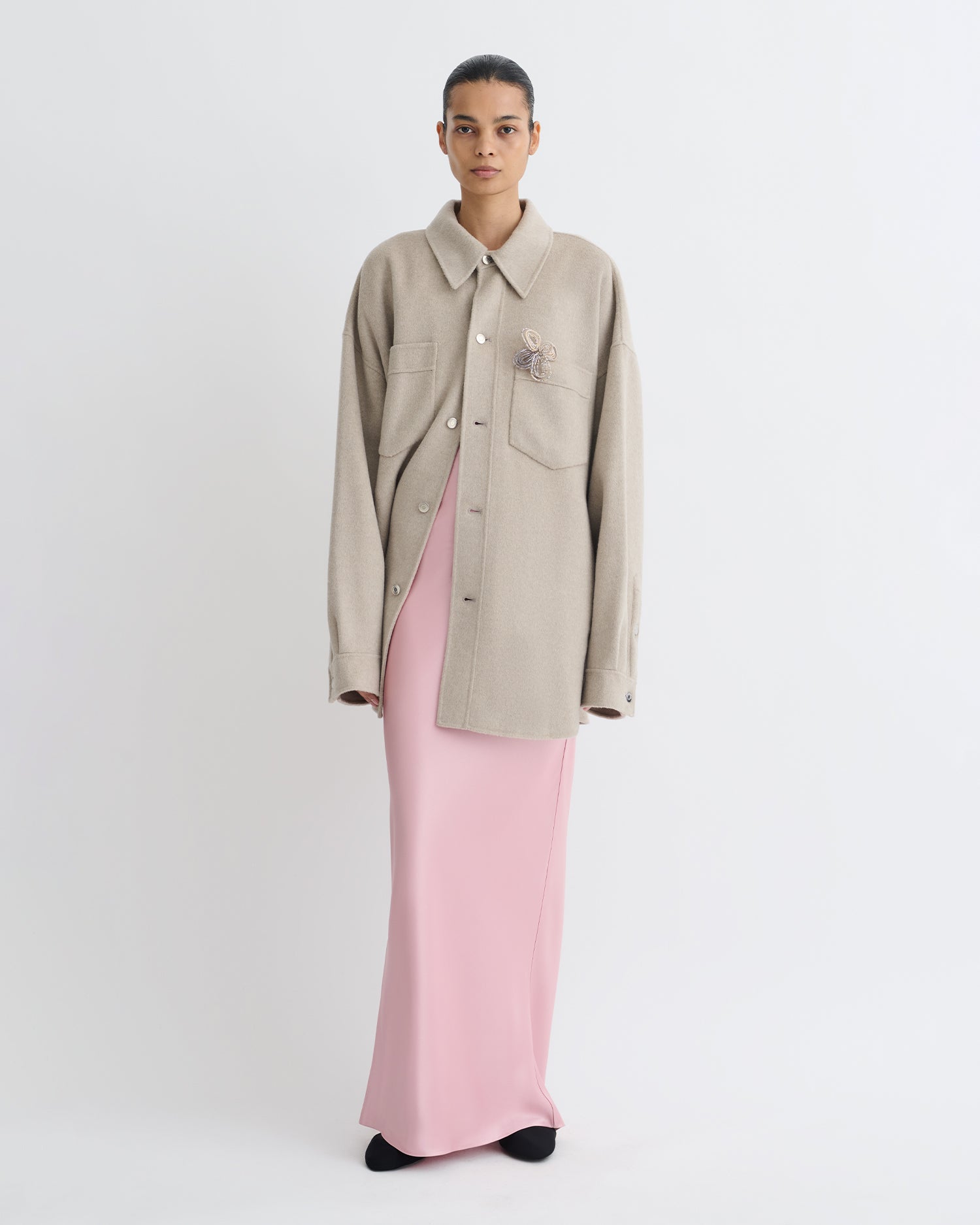 Martin - Double Wool Overshirt - Stone