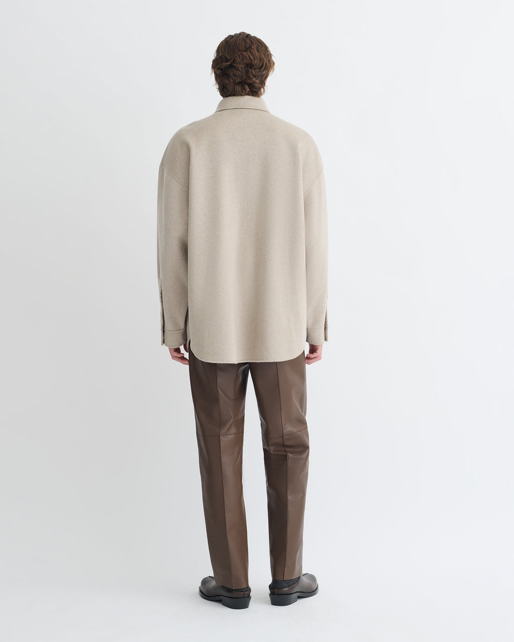 Martin - Double Wool Overshirt - Stone