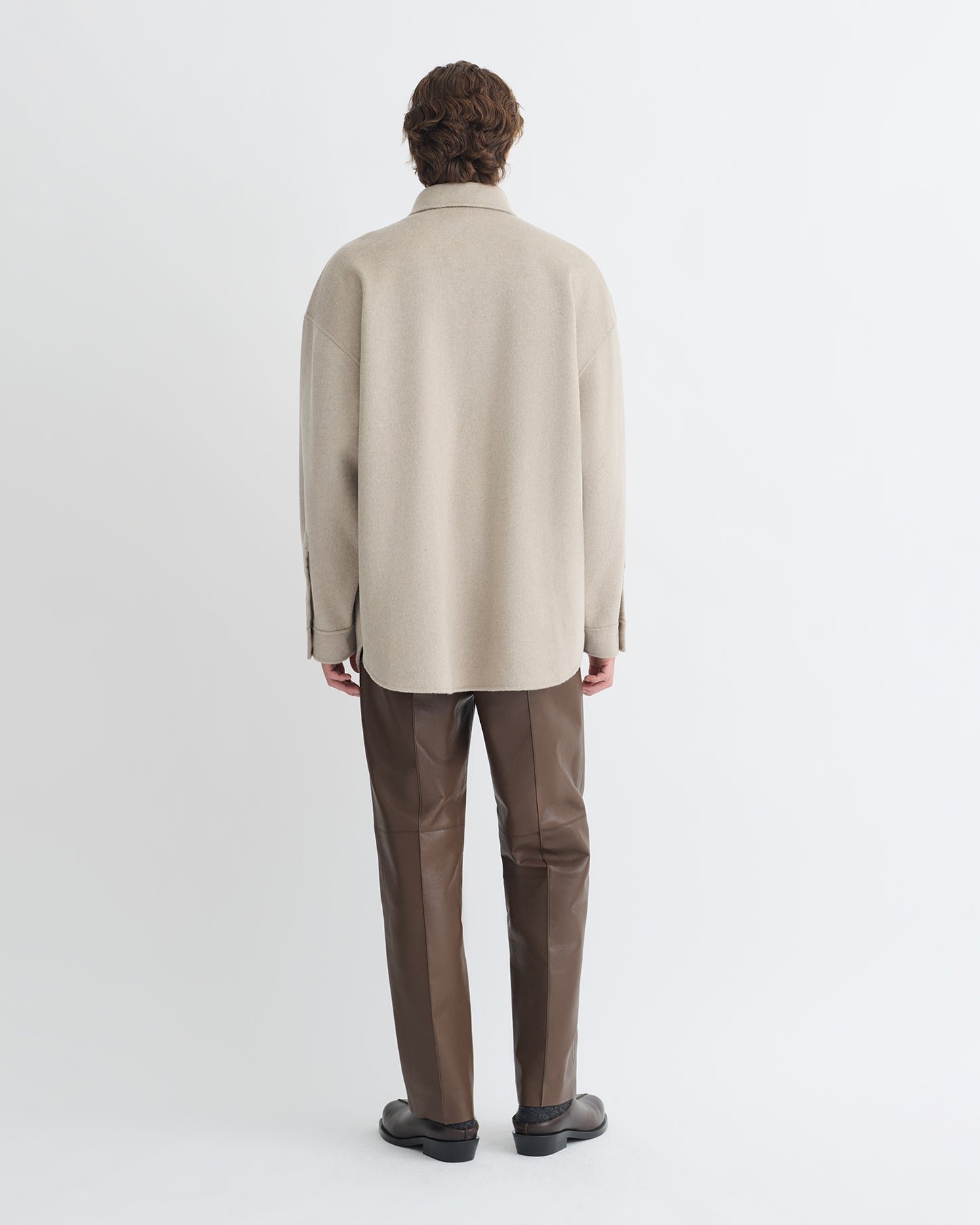 Martin - Double Wool Overshirt - Stone