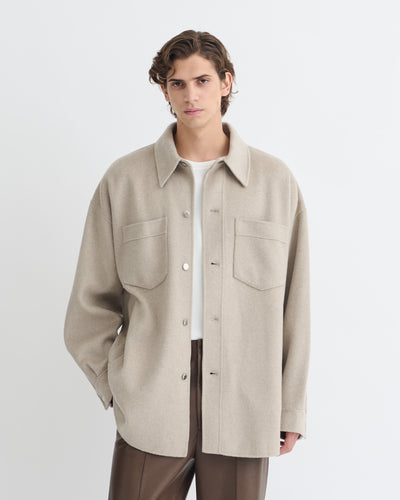 Martin - Double Wool Overshirt - Stone
