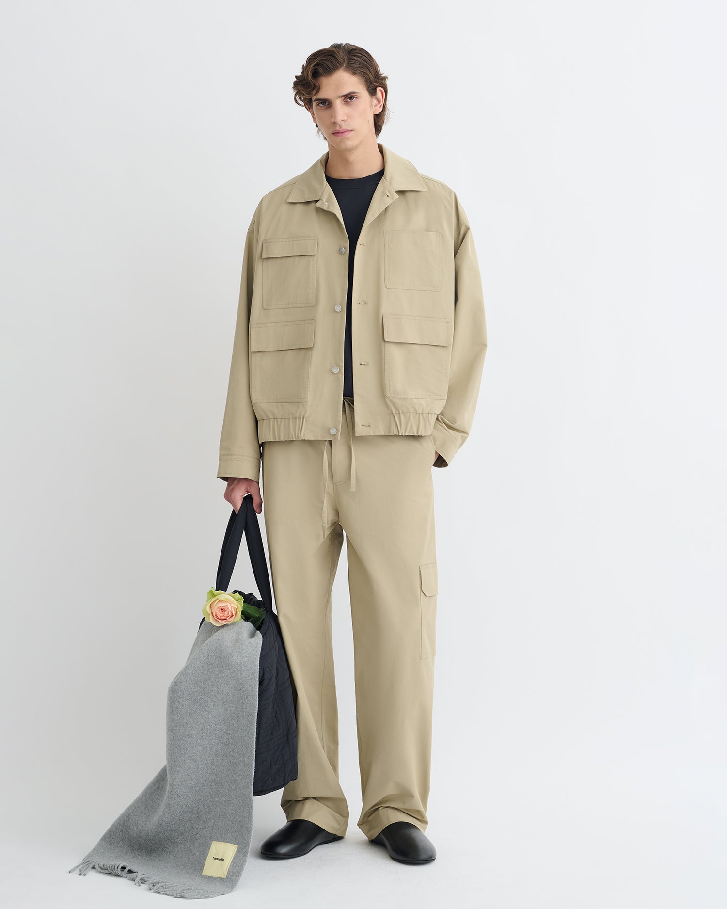Zubin - Tech Twill Jacket - Pebble – Nanushka