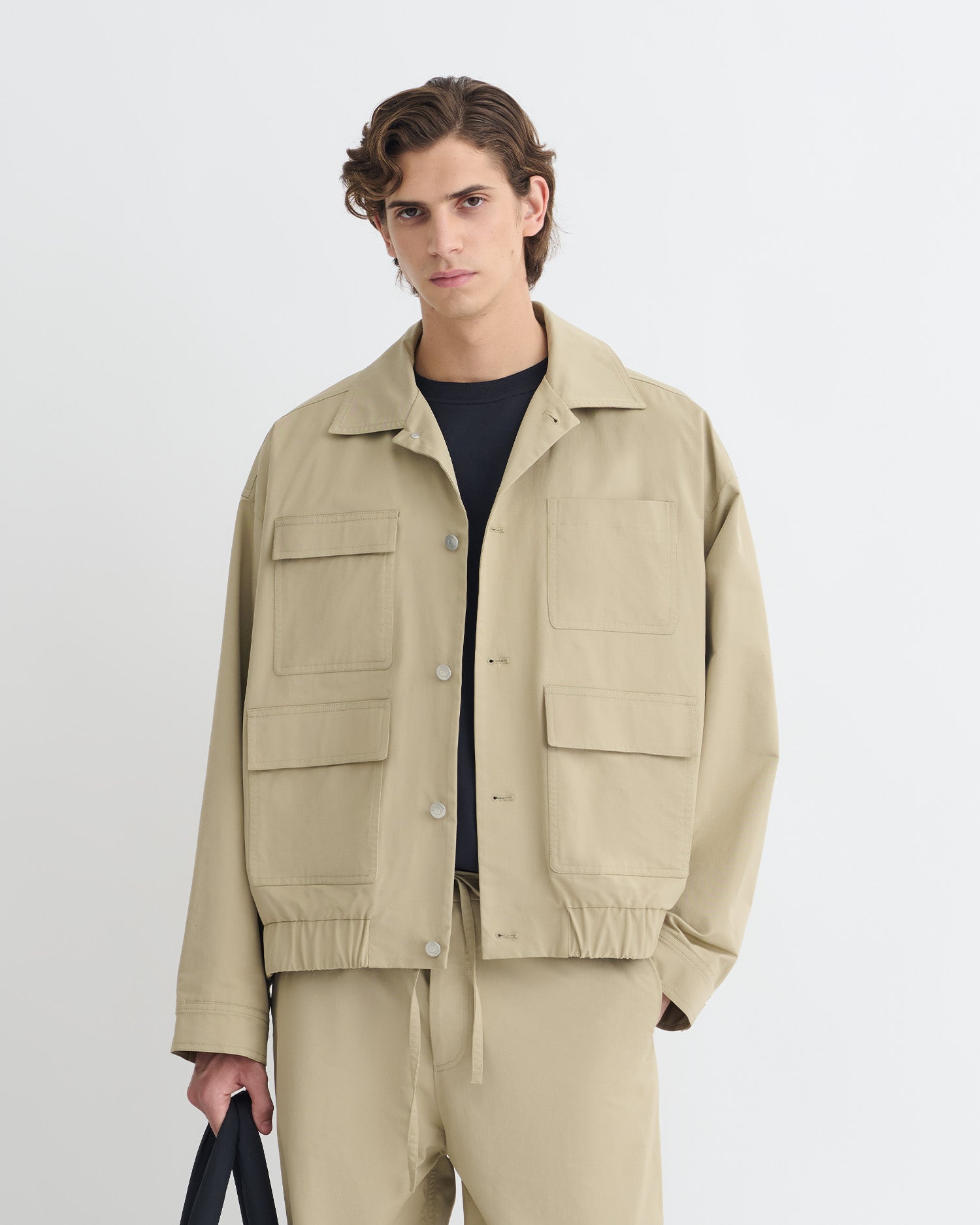 Zubin - Tech Twill Jacket - Pebble – Nanushka