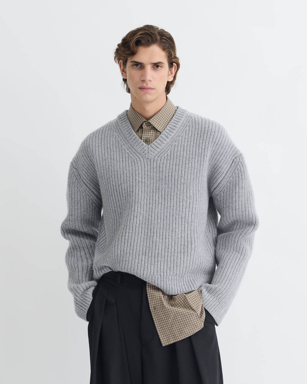 Morcar - Merino and cashmere sweater - Light Grey