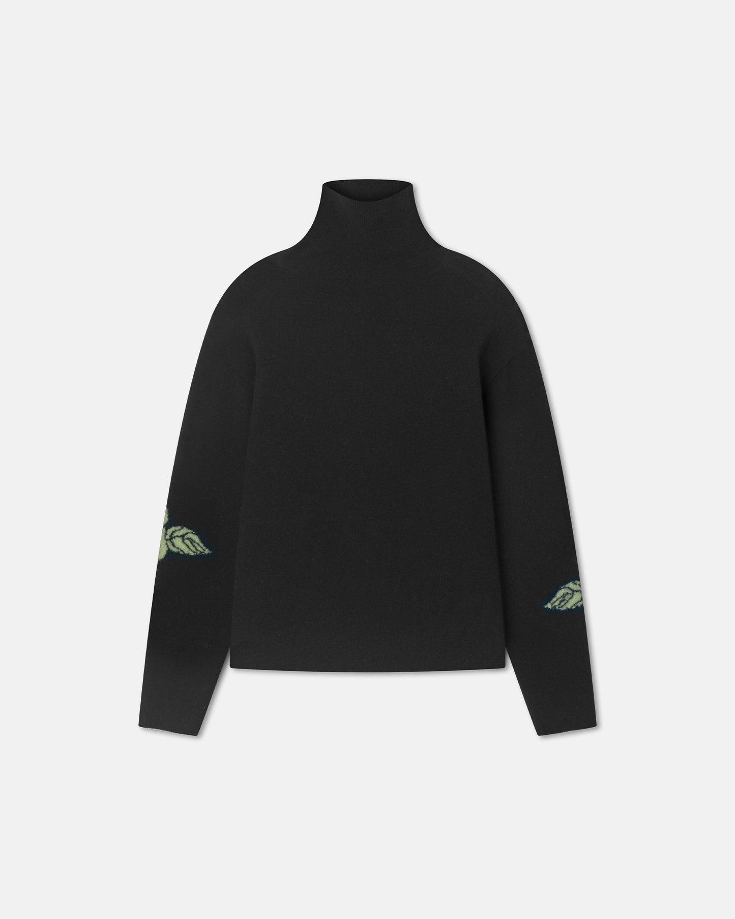 Frannie - Turtleneck Sweater - Black/Roses