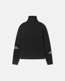 Frannie - Turtleneck Sweater - Black/Roses