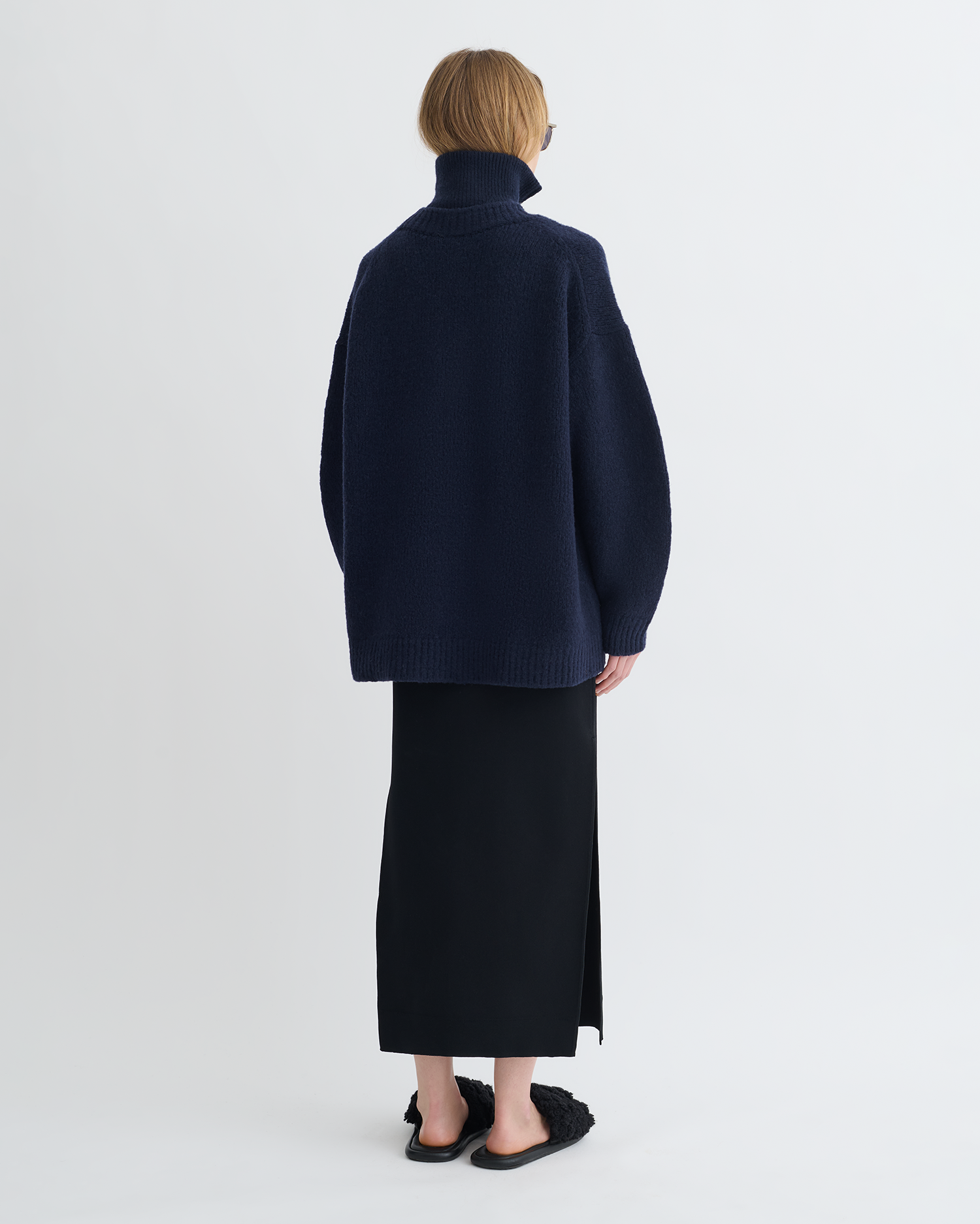 Kylen - Brushed merino sweater - Navy