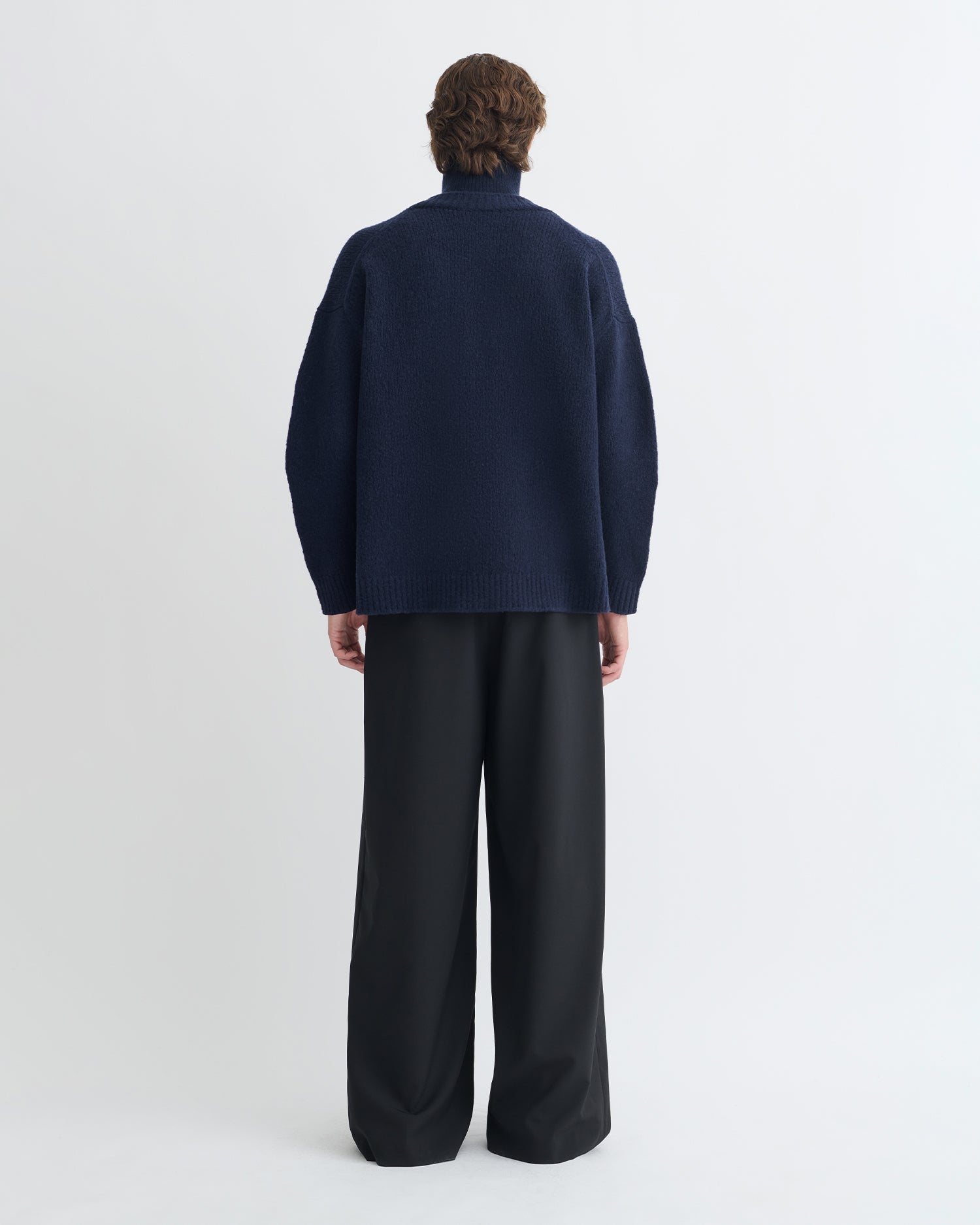 Kylen - Brushed merino sweater - Navy