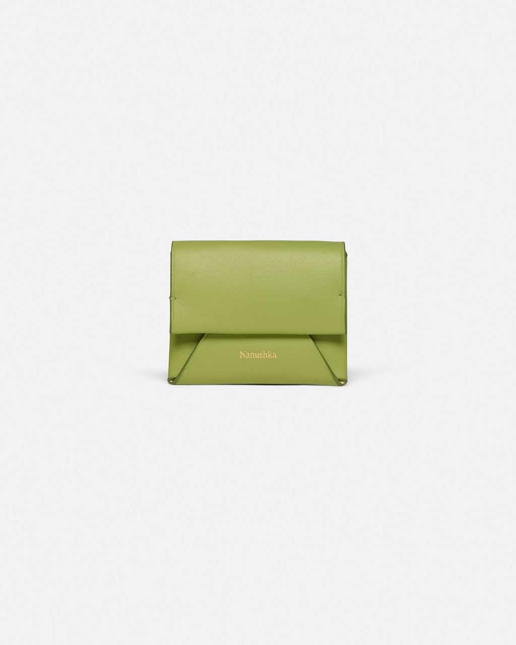 Folded - Leather cardholder - Lime/Moonbeam