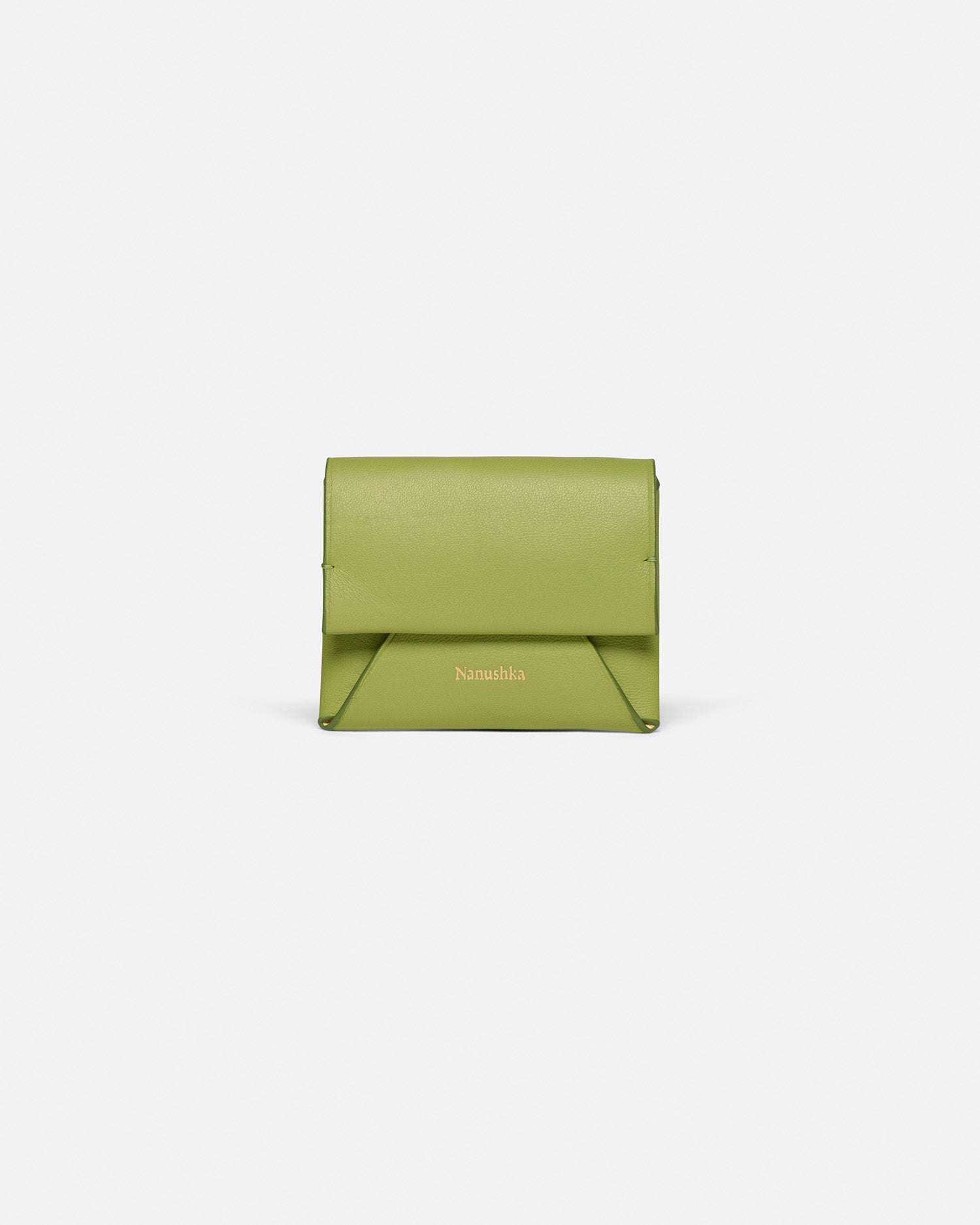 Folded - Leather Cardholder - Lime/Moonbeam