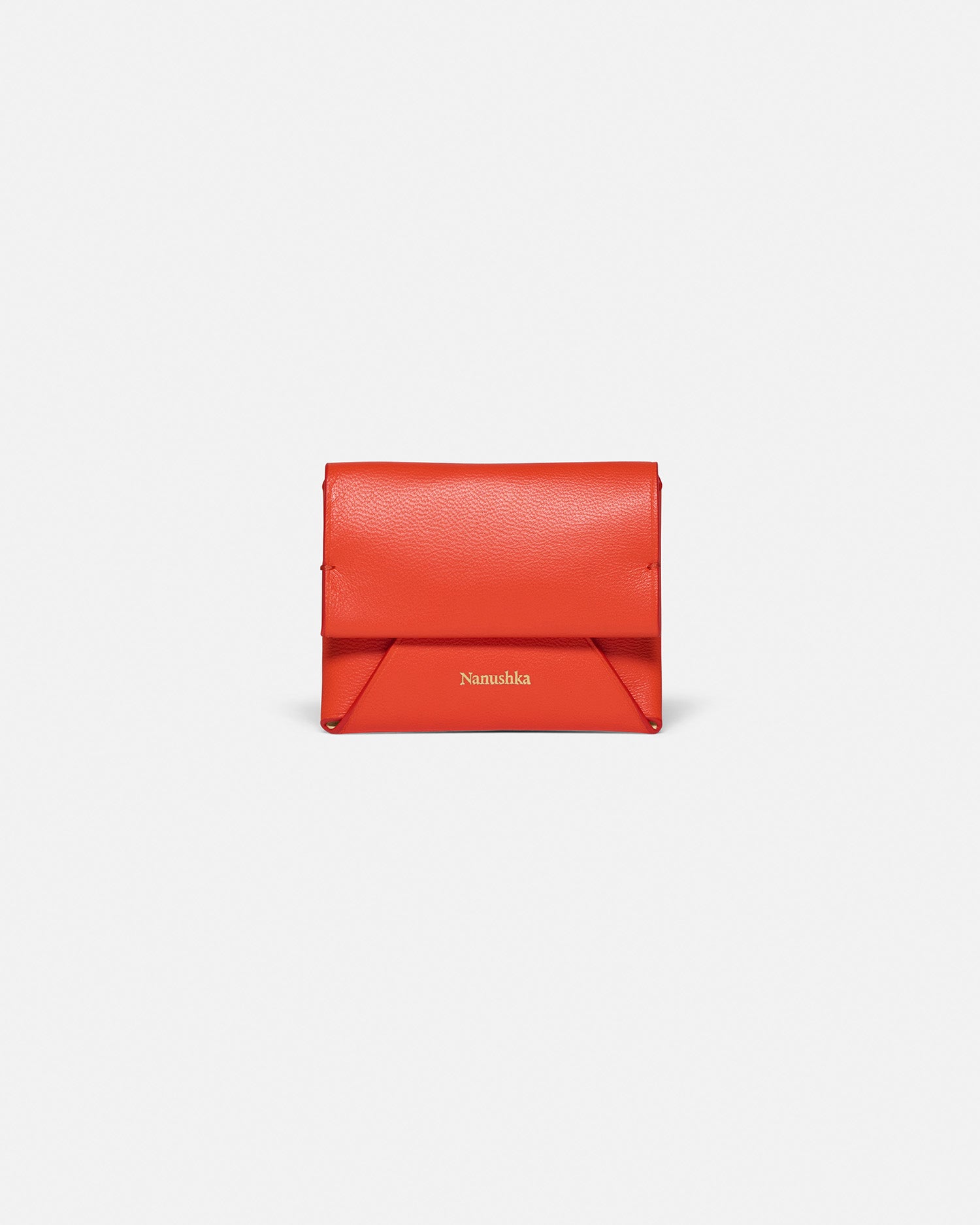 Folded Leather cardholder Red Moonbeam