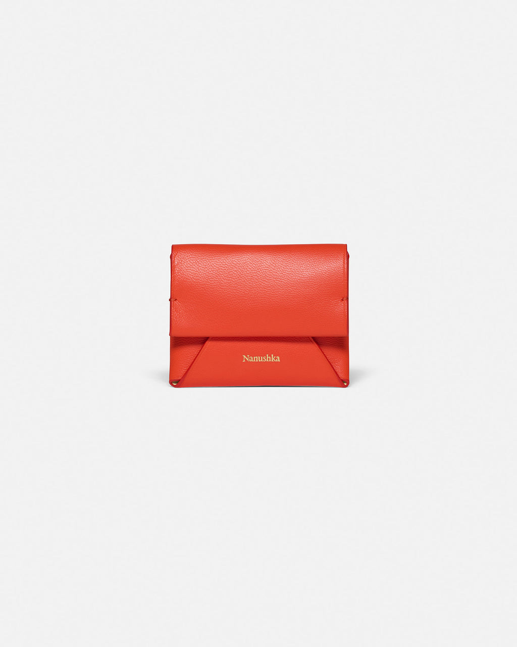 Folded - Leather cardholder - Red/Moonbeam
