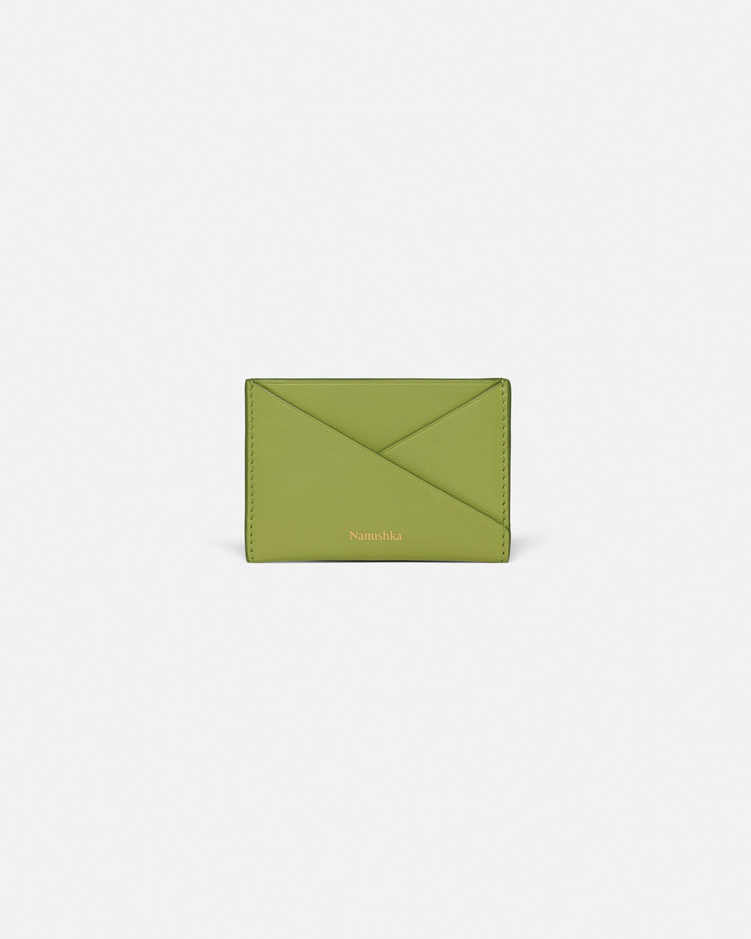Origami - Leather Cardholder - Lime/Moonbeam
