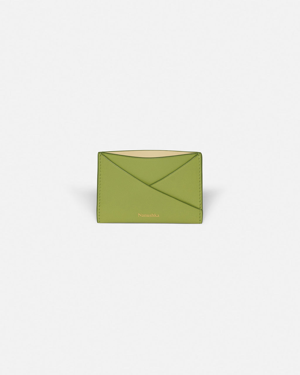 Origami - Leather cardholder - Lime/Moonbeam