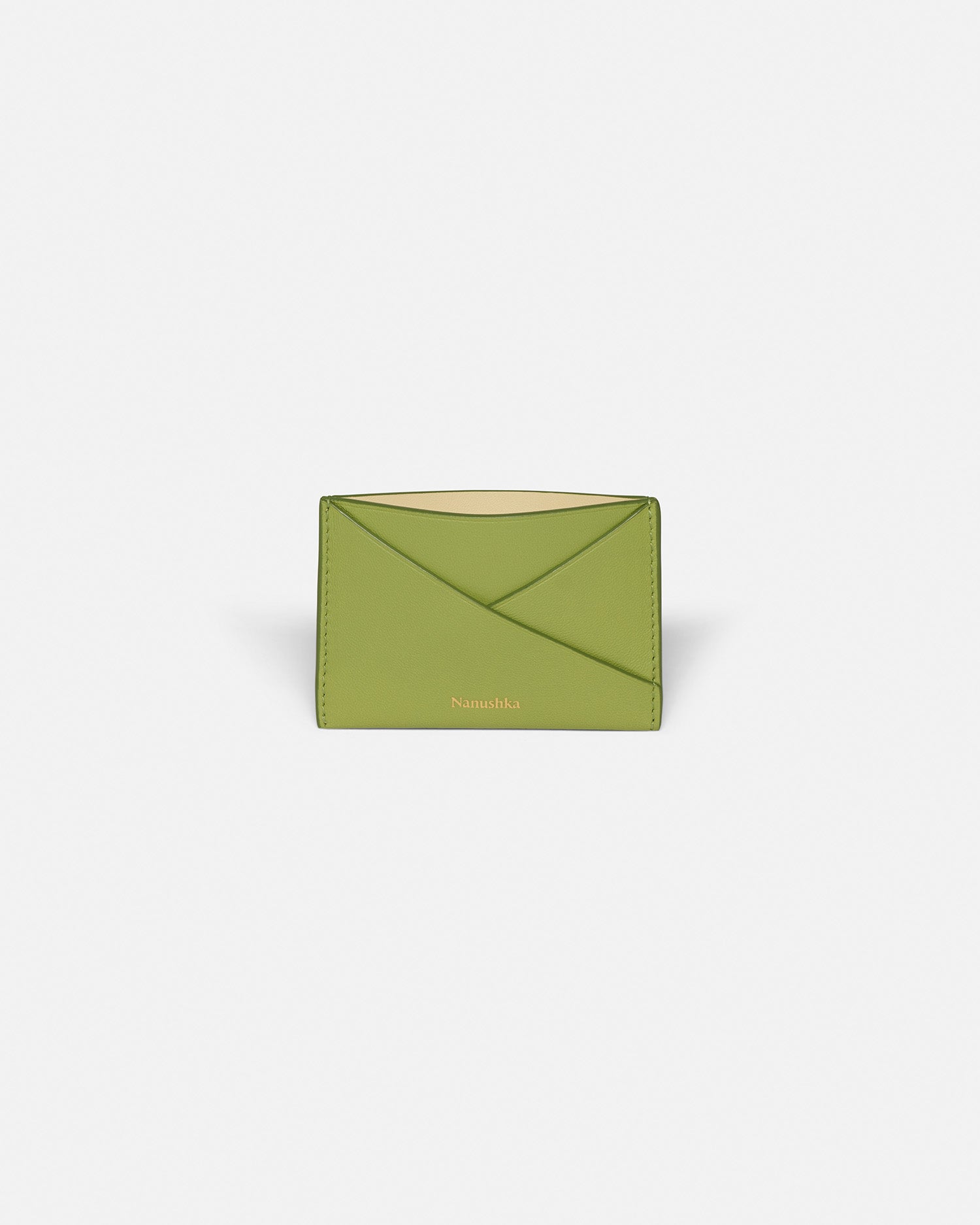 Origami - Leather Cardholder - Lime/Moonbeam