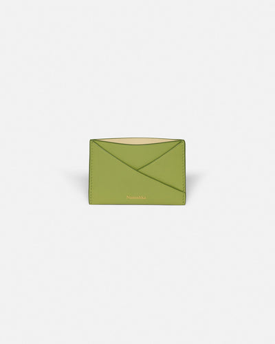 Origami - Leather Cardholder - Lime/Moonbeam