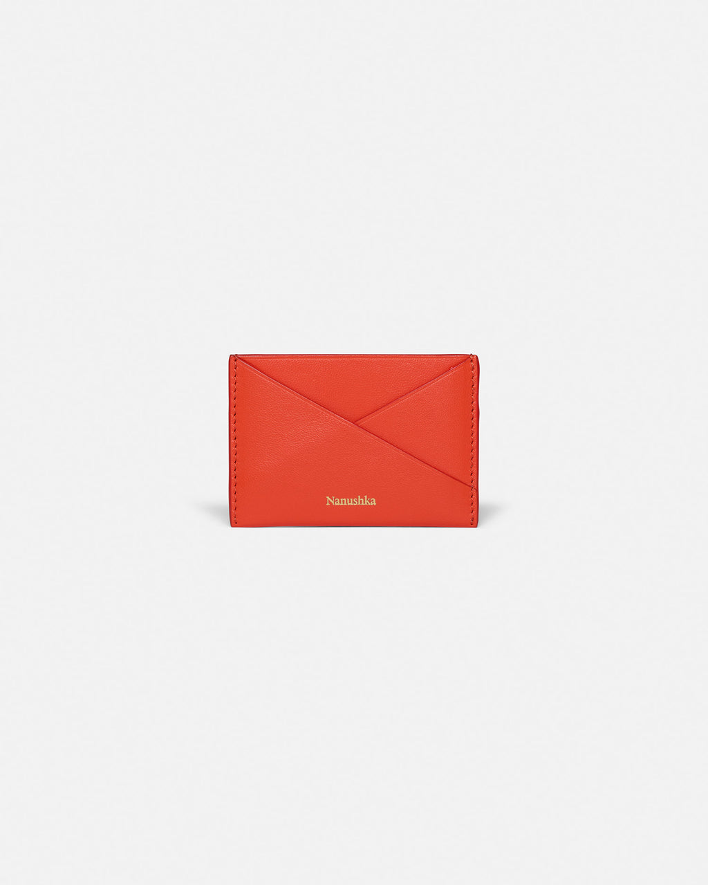 Origami - Leather cardholder - Red/Moonbeam